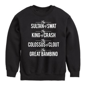 Boys' - Instant Message - Baseball Nicknames Graphic Long Sleeve Fleece Sweatshirt - 1 of 4