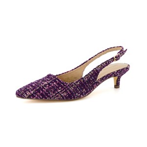 CUSHIONAIRE Women's Buzz Kitten Heel Sling Back Dress Shoe +Memory Foam, Wide Widths Available - 1 of 4