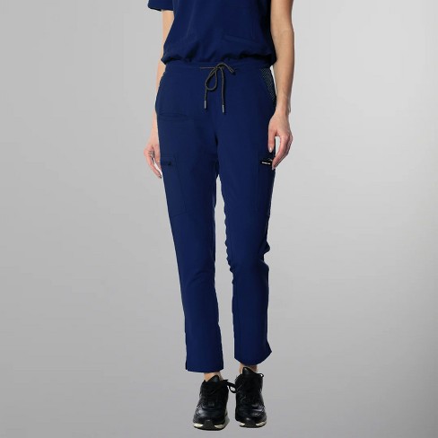 Members Only Women’s Scrub Jogger Cargo Pant with Open Bottom Leg (Printed Waist Pocket Bags) - image 1 of 4