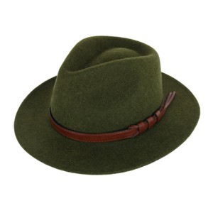 Kenny K Men's Australian Wool Fedora with Leather Hatband - 1 of 4