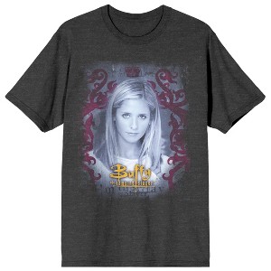 Buffy the Vampire Slayer Key Art Women's Charcoal Short Sleeve Crew Neck Tee - 1 of 3