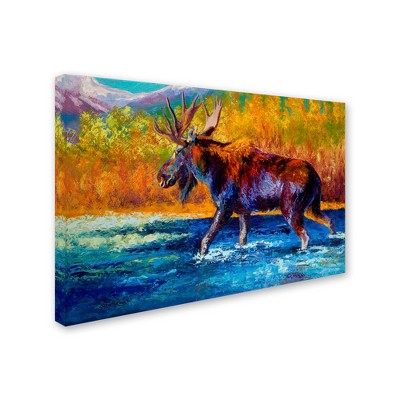 Trademark Fine Art -Marion Rose 'Autumns Glimpse Moose' Canvas Art
