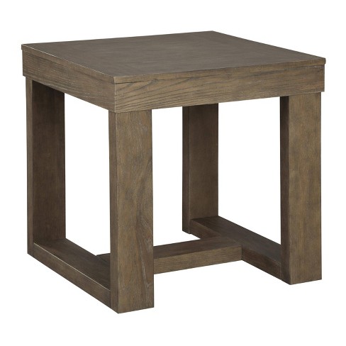 Wooden Frame End Table With Trestle Base Brown - Benzara : Target