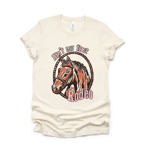Simply Sage Market Women's Ain't My First Rodeo Horse Short Sleeve Graphic Tee - 1 of 3