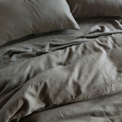 Moss Green Twin/Twin XL French Linen Duvet Cover