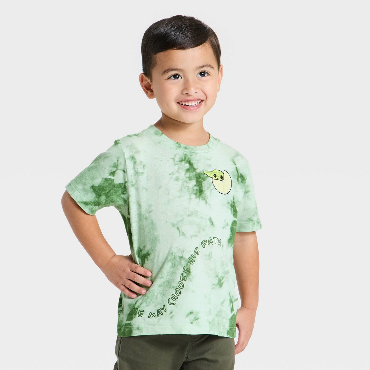 Toddler Boys' Disney Star Wars Grogu Short Sleeve Graphic T-Shirt - Sage Green