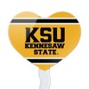 Kennesaw State KSU Stripes Heart Love Cupcake Picks Toppers Decoration Set of 6 - 2 of 4