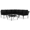 vidaXL Garden Lounge Set Black and Anthracite - 2 of 4