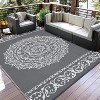 Outdoor Rugs Modern Plastic Straw Rugs, Waterproof Patio Floral Camping Carpet, Lightweight Reversible Floor Mats for Patio RV Porch Deck Balcony - 3 of 4