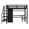 YOOCOZZ Twin Size Metal Loft Bed with Desk, 4-Layer Ladder Shelves, Built-in Wardrobe - 2 of 4