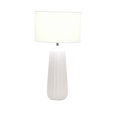 24" x 13" Ceramic Tapered Cylindrical Table Lamp White - Olivia & May