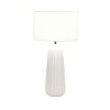 Traditional Ceramic Table Lamp White - Olivia & May: Modern Linen Shade, No Assembly, E26 Socket - 2 of 4