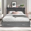 Mjkone Murphy Cube Cabinet Bed,Queen Murphy Bed Cabinet with Drawer,Folding Mattress,Charging Station - 3 of 4
