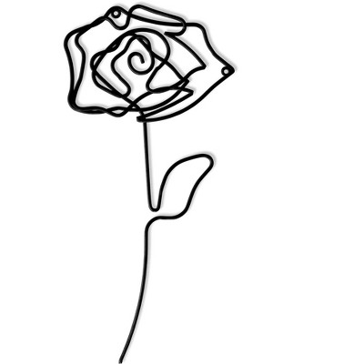 Rose - Metal Line Art Wall Decor Sculpture