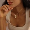 Bubble Gold Letter Necklace, 14k Gold Plated Balloon Initial Pendant, Dainty Chunky Custom Name Necklace for Women - 2 of 4