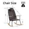 CAVINAS Teddy Fabric Glider Rocking Chair with High Backrest and Adjustable Headrest Pillow,Upholstered Rocking Chair,Nursery Accent Chair for Bedroom - 3 of 4