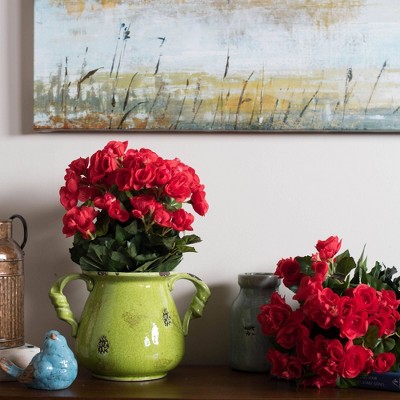 Red 19" Plastic Begonia Flower Arrangement