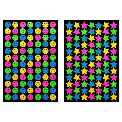 Colorful Happy Face And Smiling Star Small Stickers 20 Sheets