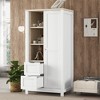 TIRAMISUBEST Austral 3 Door Armoire with Drawers - Mobile Lateral Filing Cabinet, Locking Wheels, Adjustable Shelf - 3 of 4