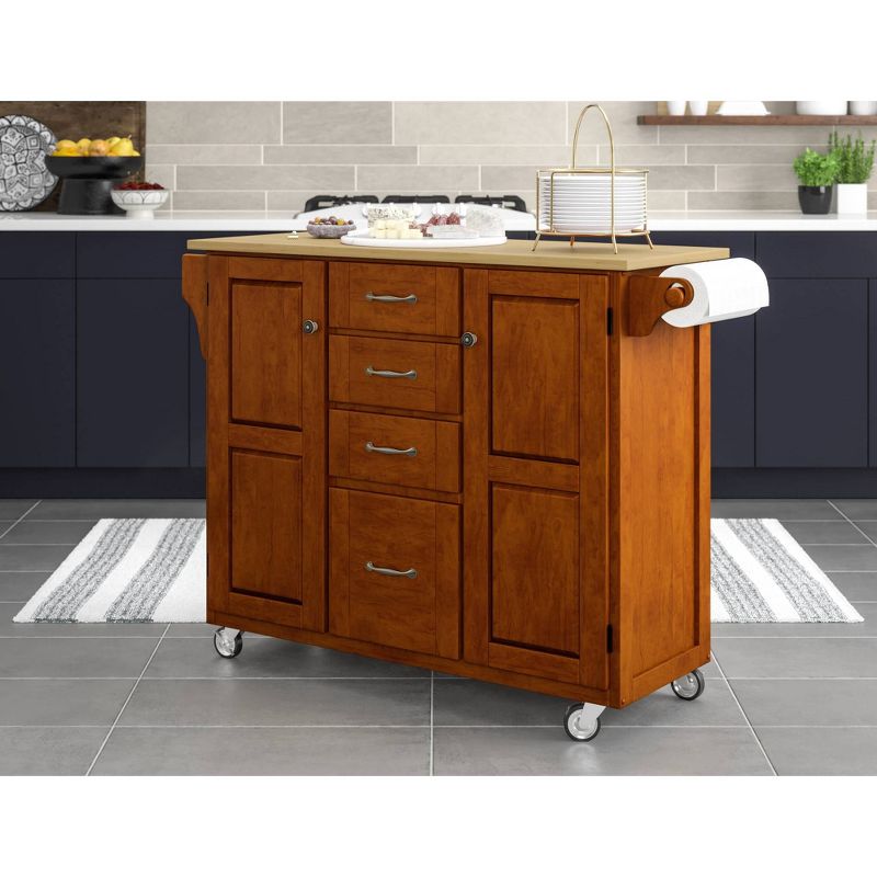 Create - A - Cart Kitchen Cart with Natural Top Cherry - Homestyles, 4 of 14
