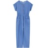 Girls Jumpsuit Short Sleeve Romper Long Pant High Waist with Belt 2 Pockets Outfits 3-12 Years - 2 of 3