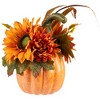 Northlight Sunflower and Gourds in Pumpkin Fall Harvest Decoration - 14.75" - 3 of 4