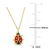 EVERLY JEWELRY | 14K Yellow Gold Red and Black Enamel Ladybug Pendant with Chain - 17 inch - 3 of 3