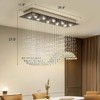 Siljoy Modern Rectangular Crystal Chandelier Wave Raindrop Pendent Flush Mount Ceiling Light Fixture Indoor - 3 of 4