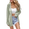 Women Crochet Lightweight Cardigan Cover Up Open Front Long Sleeve Summer Cardigans 2024 - 3 of 4