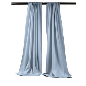 Slickblue Pack of 2 Polyester Backdrop Drapes – 96"H x 58"W, Rod Pocket, Semi Sheer, Serged Edges, 41 Colors Options - 1 of 3
