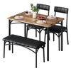Dining Table Set for 4, Kitchen Table Set for 4 with Upholstered Bench and 2 Chairs, Kitchen Table and Chairs - 4 of 4