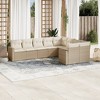 vidaXL Garden Sofa Set Beige PE rattan, powder-coated steel 9 piece set - 2 of 4