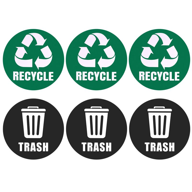 Unique Bargains Recycle Sticker Trash Can Bin Labels Self-Adhesive Recycling Vinyl for Home Kitchen Office Indoor Use, 1 of 7