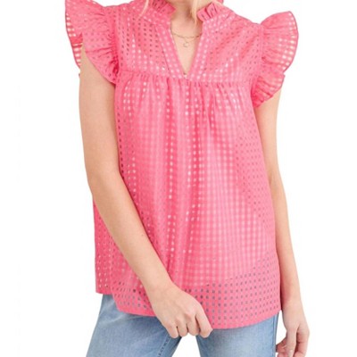 Women's Wish We Could Gingham Blouse - And The Why