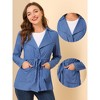 Allegra K Women's Thin Lightweight Drawsting Chambray Casual Jacket - 2 of 4