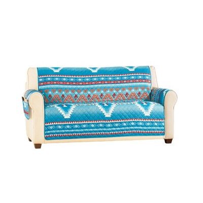 Collections Etc Quilted Turquoise Southwest Aztec Furniture Cover