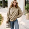 Amaryllis Women's Oversized Fleece-Lined Pullover Sweatshirt with Ribbed Cuffs and Hem - 2 of 4