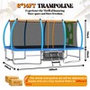 GDFStudio Bruce Outdoor/Indoor Steel Ladder Rectangle Trampoline with Enclosure - 3 of 4