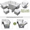 Mshliw Outdoor Rattan Furniture Set with Adjustable Table, Recliners, and Movable Ottomans – Weather-Resistant, Patio Sofa Set for Garden & Backyard - 2 of 4