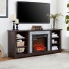 CAVINAS Mantel Stone TV Stand with Faux Stacked Stone Surround,Entertainment TV Stand and Console with Storage Space,TV Cabinet for Living Room - 2 of 4