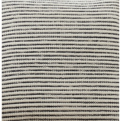 Cozy Coastal 23" Square Blue and Black Striped Cotton Throw Pillow
