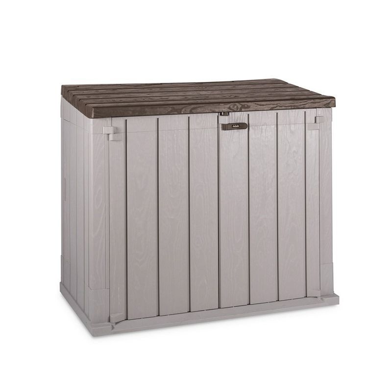 Toomax Stora Way All Weather Outdoor Horizontal Storage Shed Cabinet for Trash Can, Garden Tools, and Yard Equipment, 1 of 8