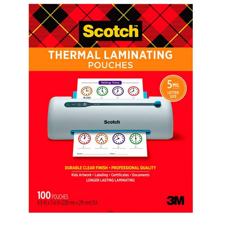 Scotch Thermal Laminating Pouch, 8-9/10 x 11-2/5 Inches, 5 mil Thick, Pack of 100, 1 of 5