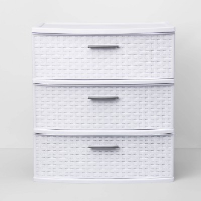 Sterilite Gray 3-Drawer Wide Weave Tower