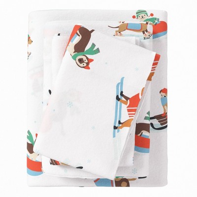 100% Cotton Christmas Flannel Sheet Set - Great Bay Home