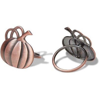 Farmlyn Creek 6 Pack Thanksgiving Pumpkin Napkin Rings for Fall Autumn Holiday