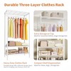 GustoWave Metal Heavy Duty Garment Rack with Shelves, Adjustable Closet Organizers with 1 Hanger Rod, 35.4" W x 17.7"D x 68.9"H, White - 3 of 4
