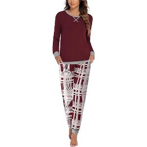Ekouaer Pajamas For Women Comfy Long Sleeve Jogger Set Lounge Pjs Set With Pockets - 1 of 4