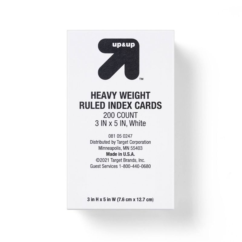 3&#39;&#39;x5&#39;&#39; 200ct Index Cards Heavy Weight Ruled White - up &#38; up&#8482;, 1 of 3