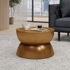 Modern Unique Coffee Tables Metal End Tables Round Hammered Small Coffee Table Target Hourglass Accent Table For Living Room-Cuddlewood - 3 of 4